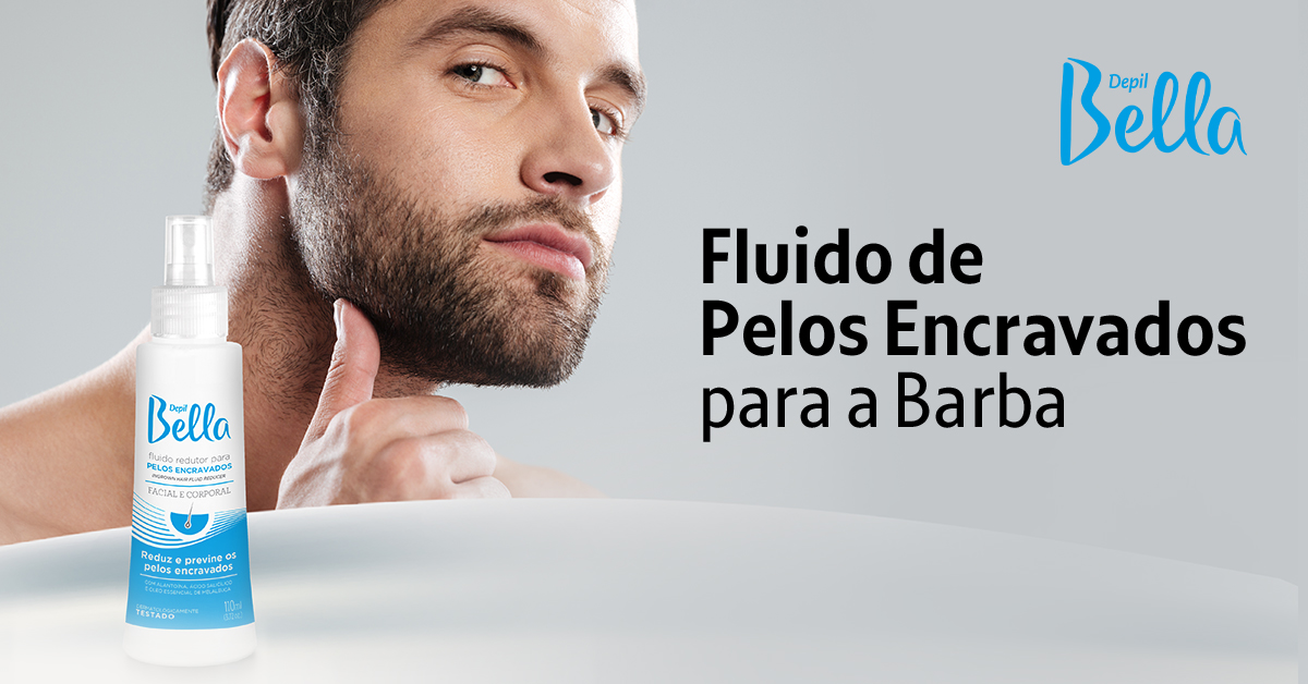 fluido de pelos encravados para a barba